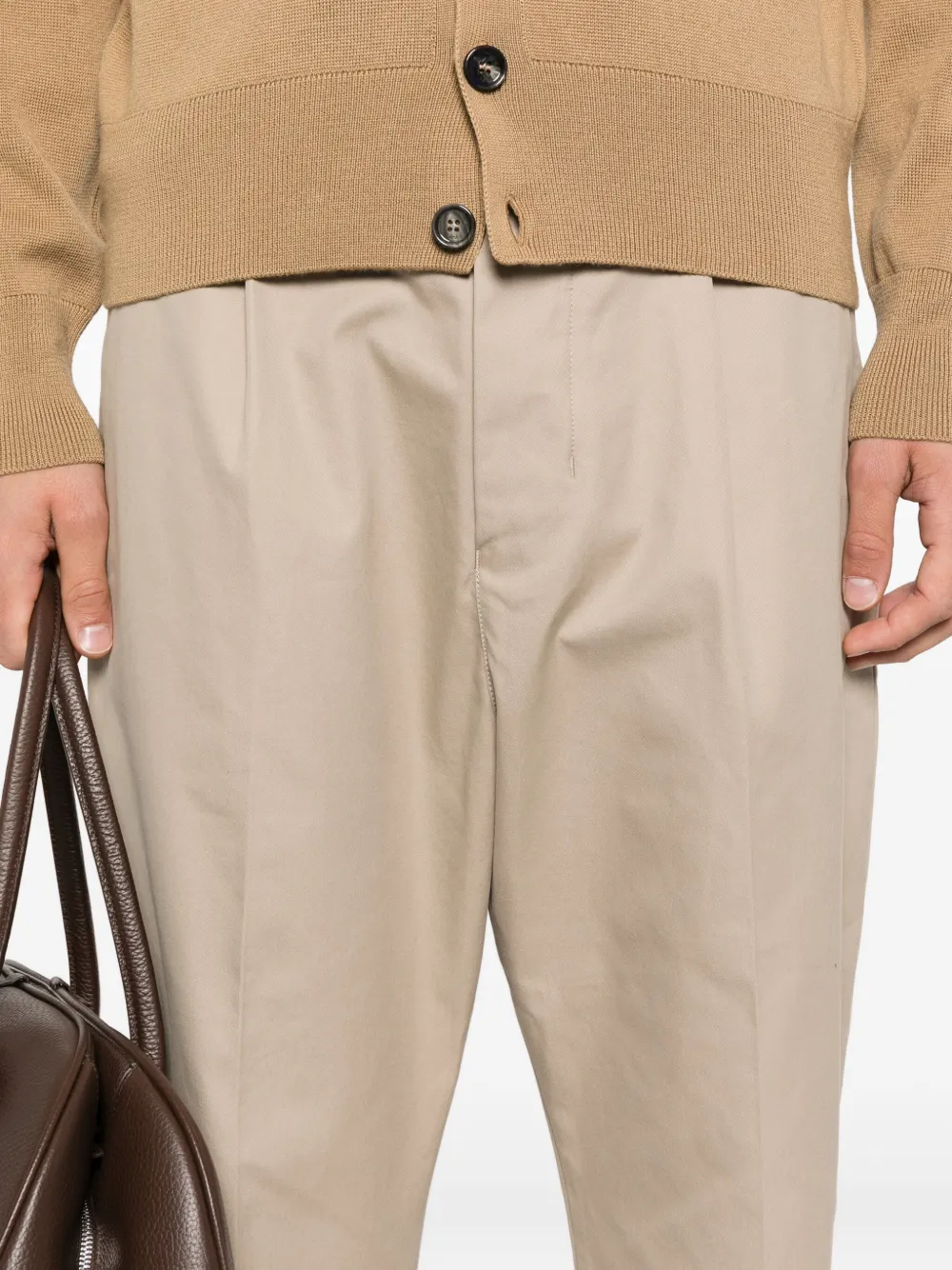 AMI Paris Straight plooibroek Beige