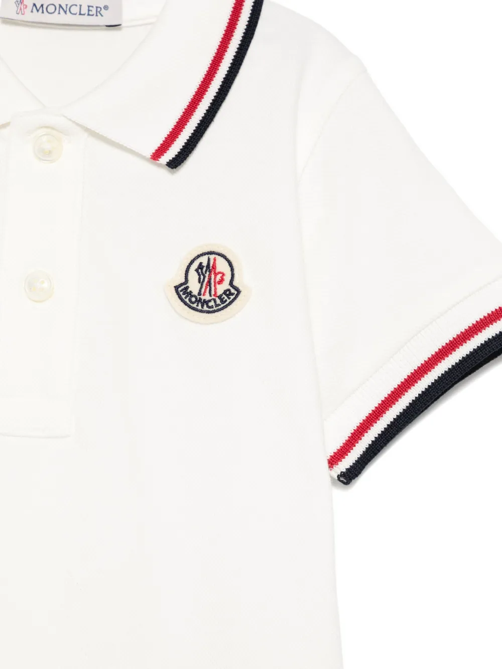 Moncler Enfant logo-patch tipped polo shirt Wit