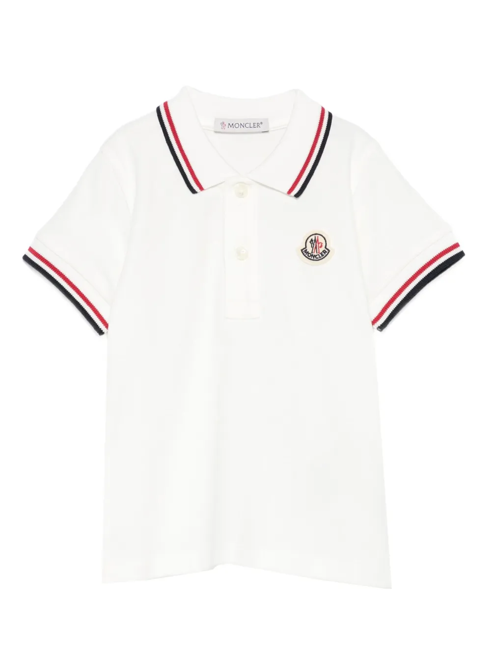 Moncler Enfant logo-patch tipped polo shirt Wit