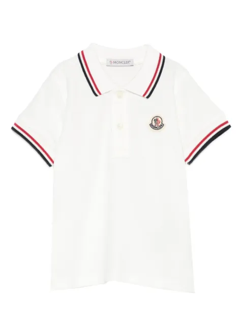 Moncler Enfant logo-patch tipped polo shirt