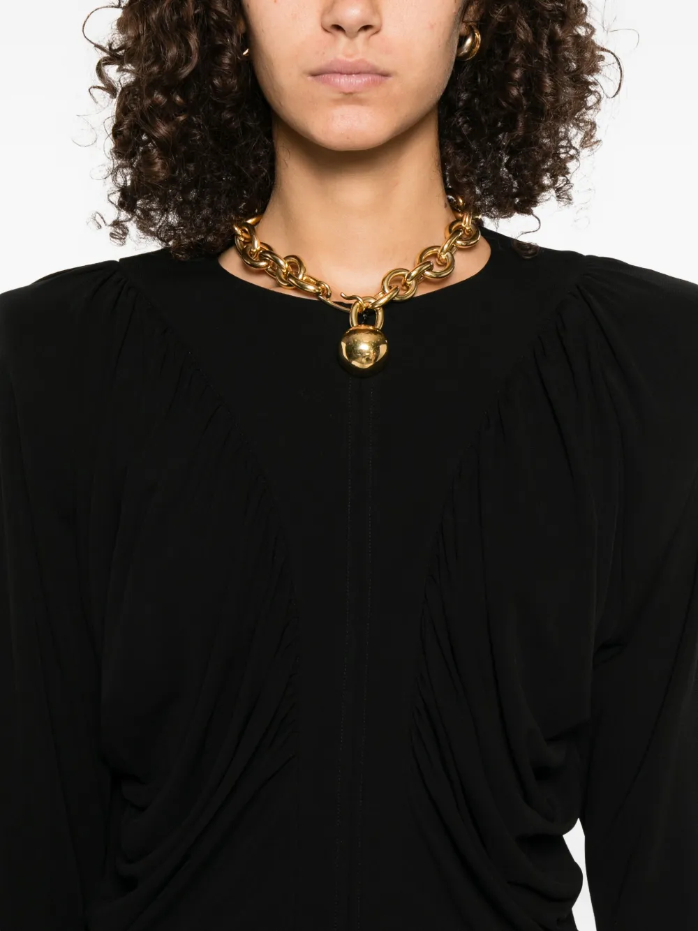 Stella McCartney Maxi-jurk met gedrapeerd detail Zwart