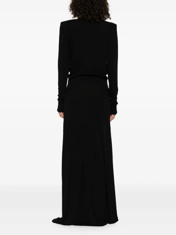 Stella McCartney draped-detail Maxi Dress | Black | FARFETCH