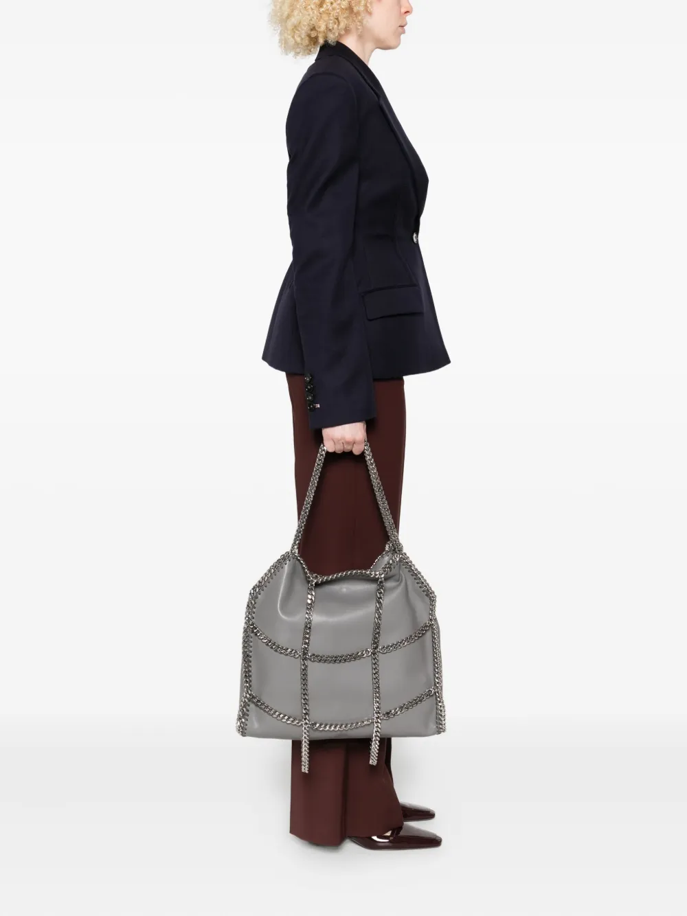 Stella McCartney Falabella Chain Cage mini-shopper - Grijs