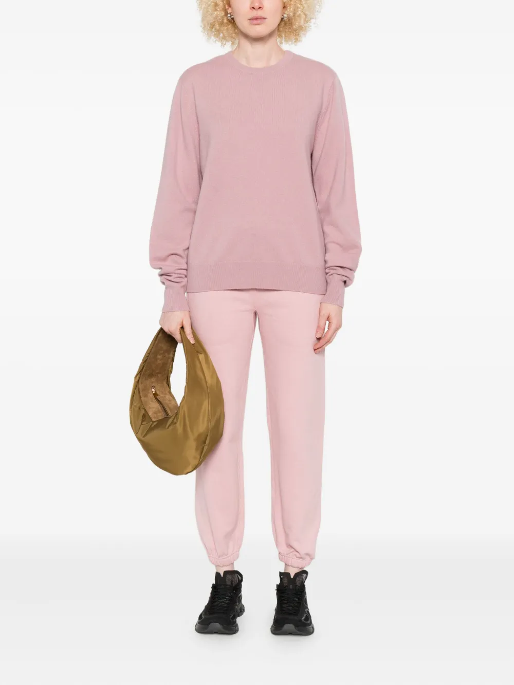 extreme cashmere round-neck cashmere-blend sweater Roze