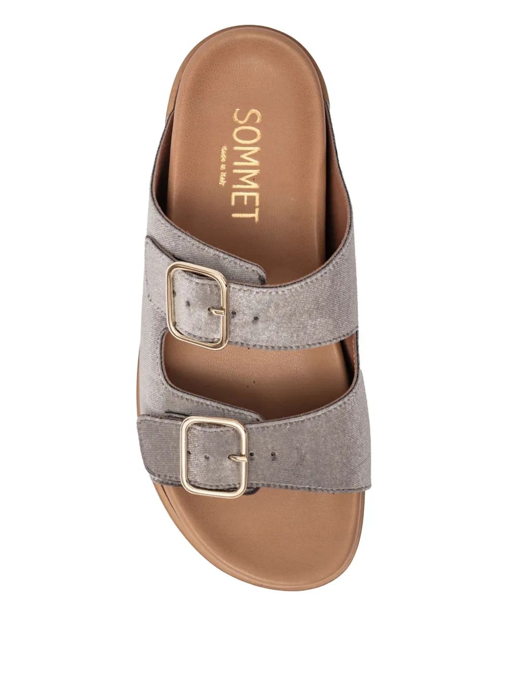SOMMET Follonicas Tortora double-buckle sandals Grey