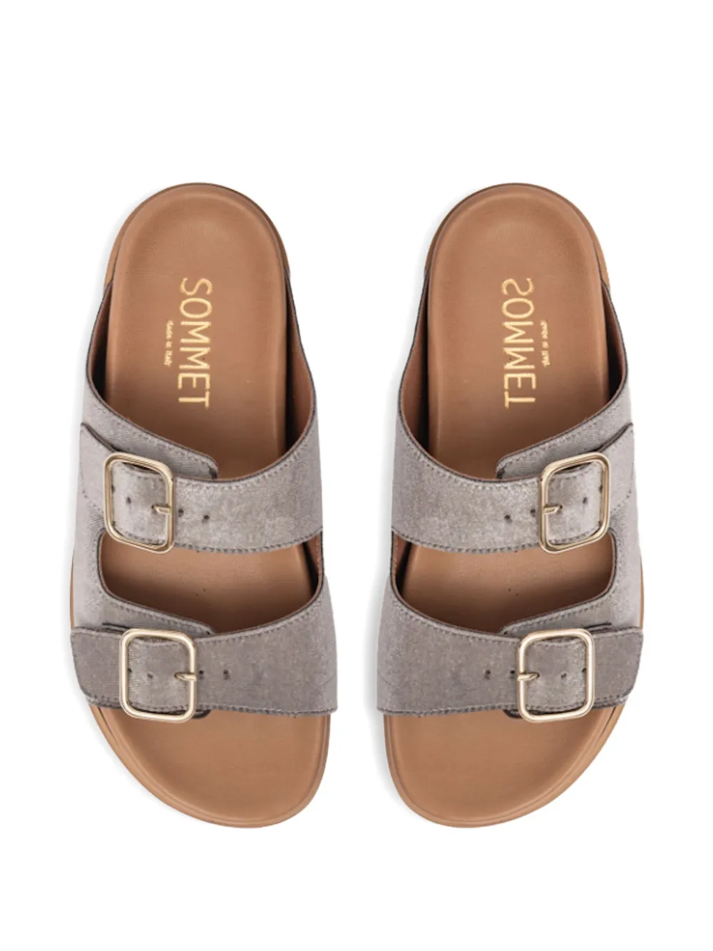 SOMMET Follonicas Tortora double-buckle sandals Grey