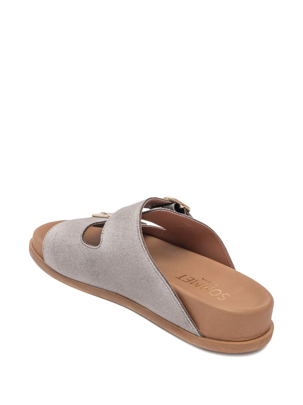 SOMMET Follonicas Tortora double-buckle sandals Grey