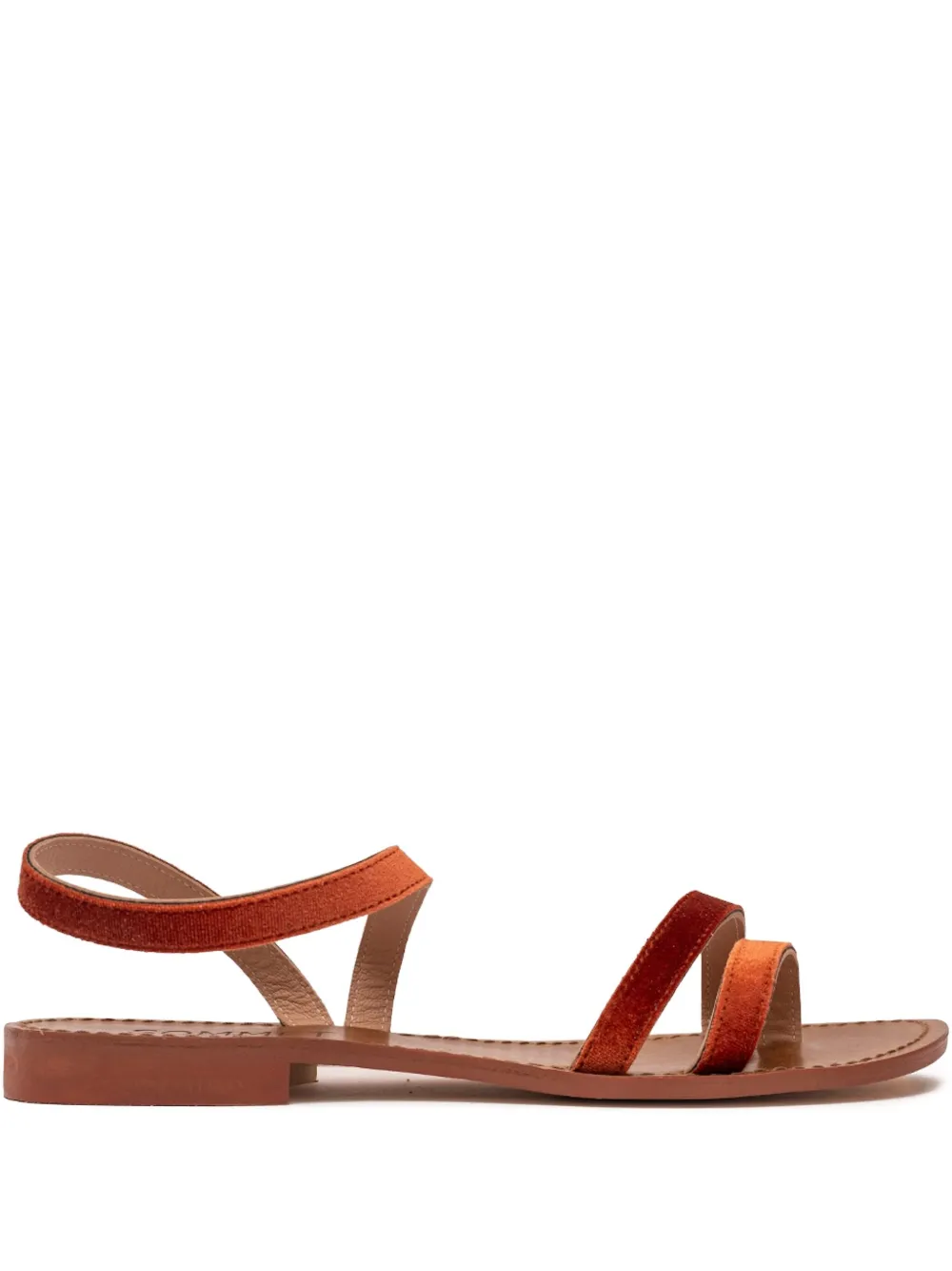 SOMMET velvet double-strap sandals Orange