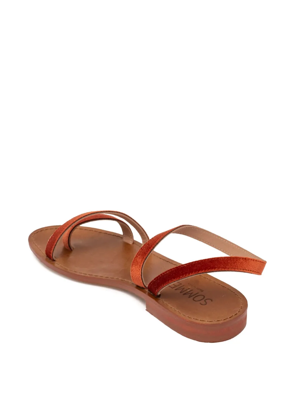 Sommet Velvet Double-strap Sandals In Orange