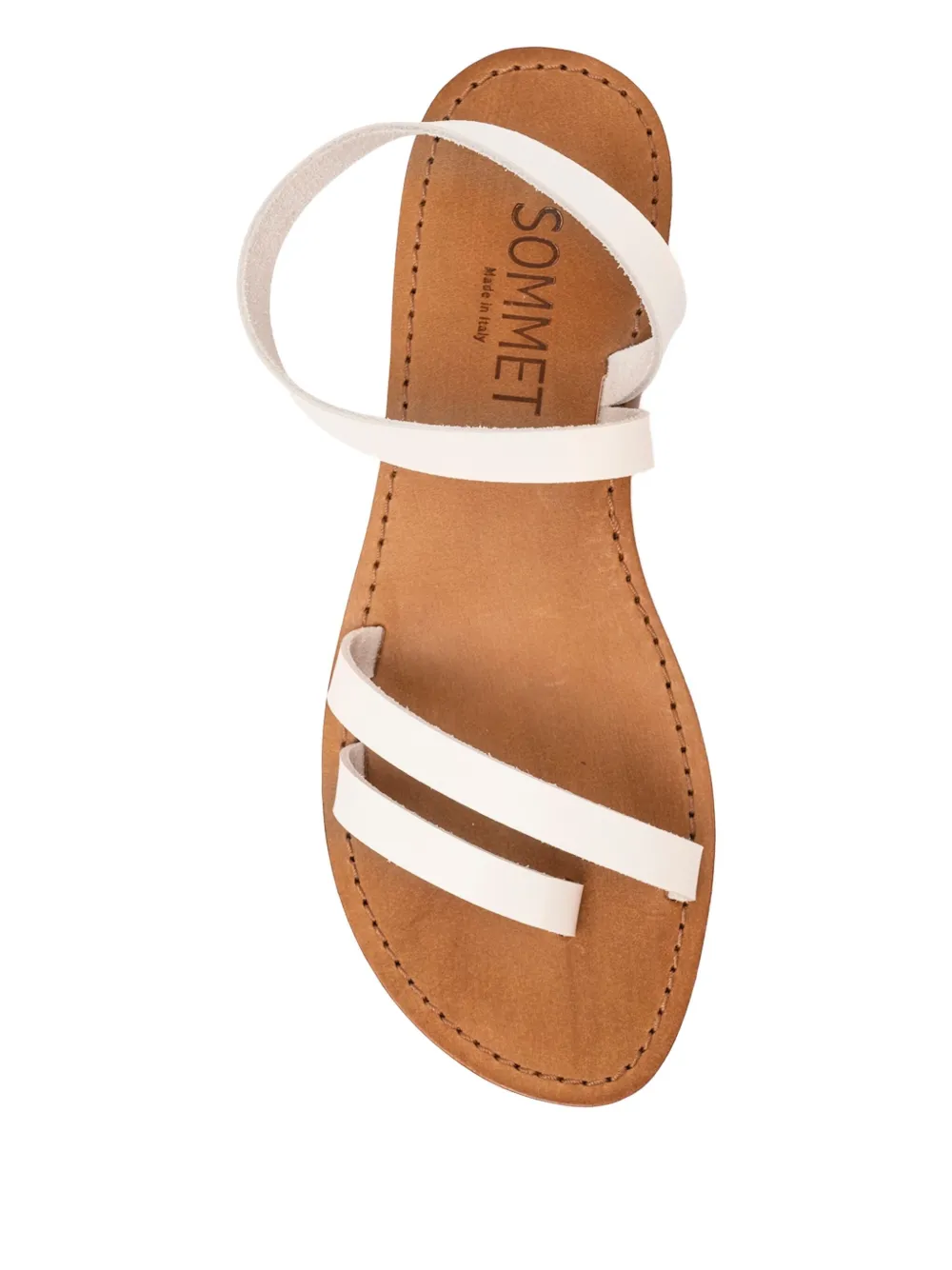 SOMMET leather ankle-wrap sandals White