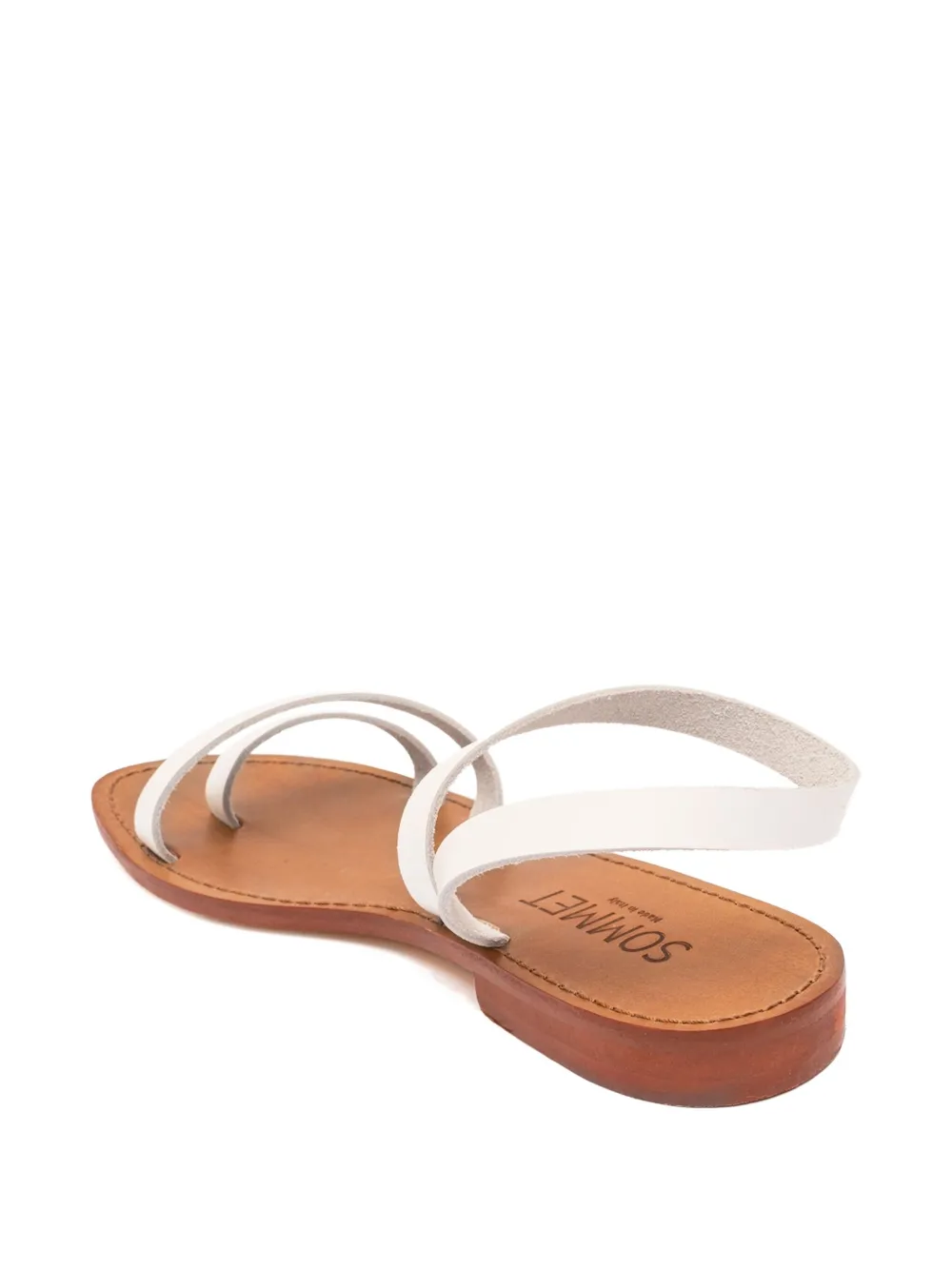 SOMMET leather ankle-wrap sandals White