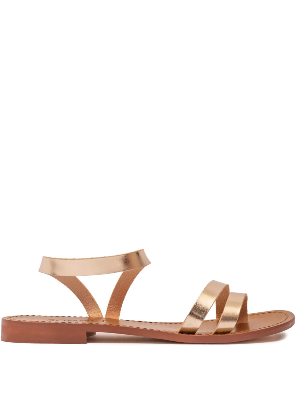 SOMMET metallic leather ankle-strap sandals Gold