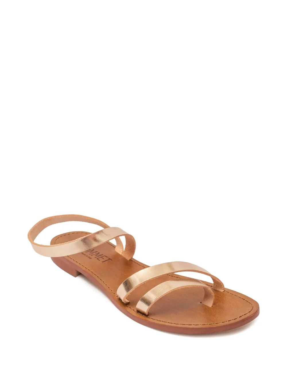 SOMMET metallic leather ankle-strap sandals Gold