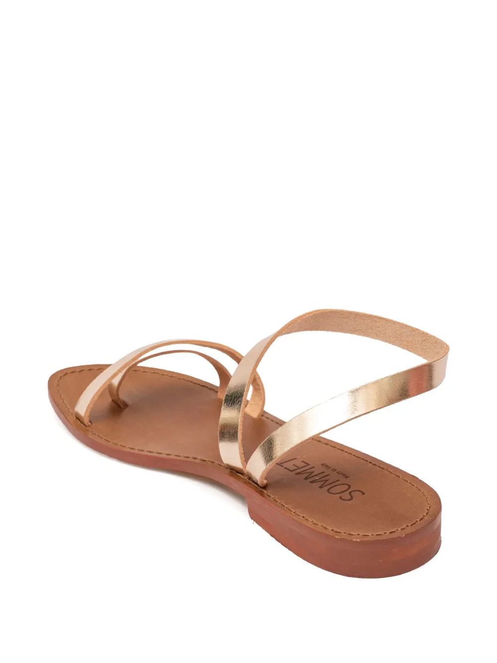 SOMMET metallic leather ankle-strap sandals Gold