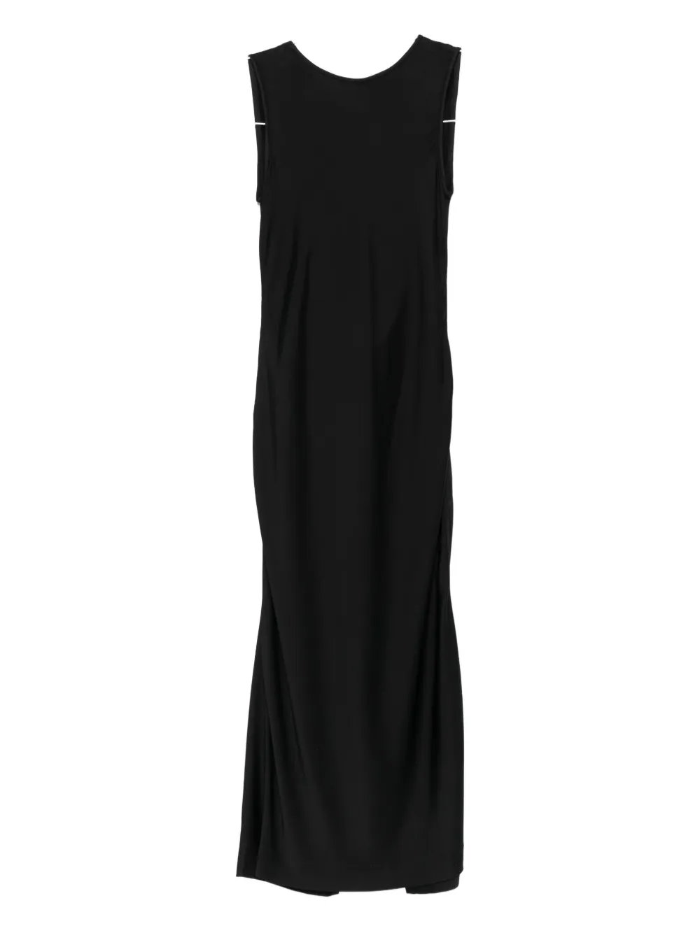 Another Tomorrow Draped-back Dress In Black