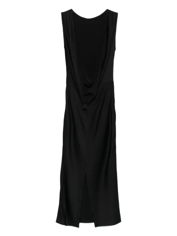 Another Tomorrow Draped-back Dress - Black Another Tomorrow Draped-back Dress - Black