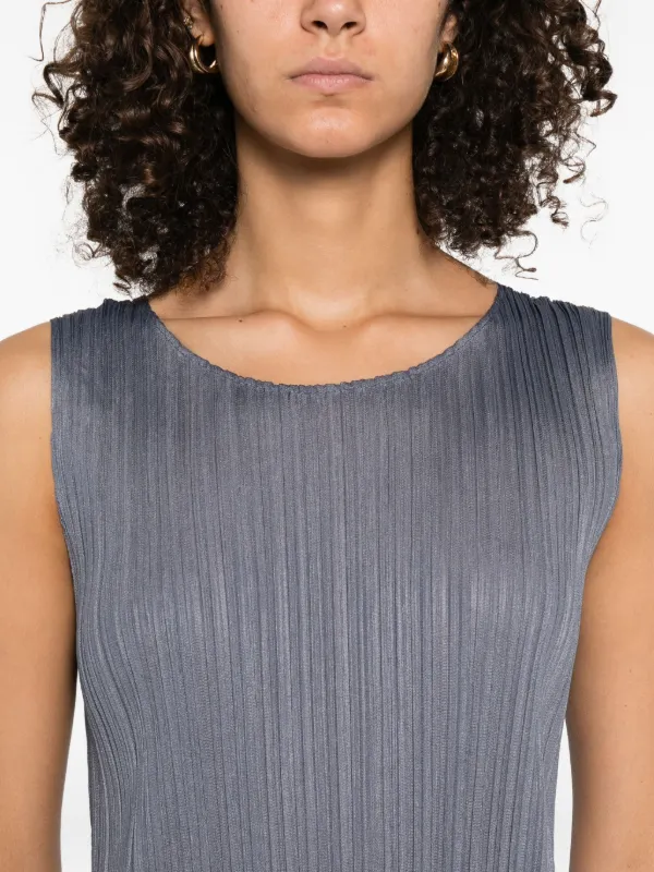 PLEATS PLEASE ミヤケイッセイ ロイヤルブルー ノースリーブ Pleats