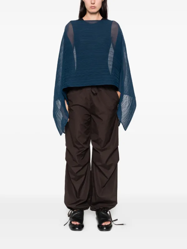 イッセイミヤケ　プリーツデザイン ポンチョ ISSEY MIYAKE - プリーツプリーズ イッセイミヤケ ポンチョ