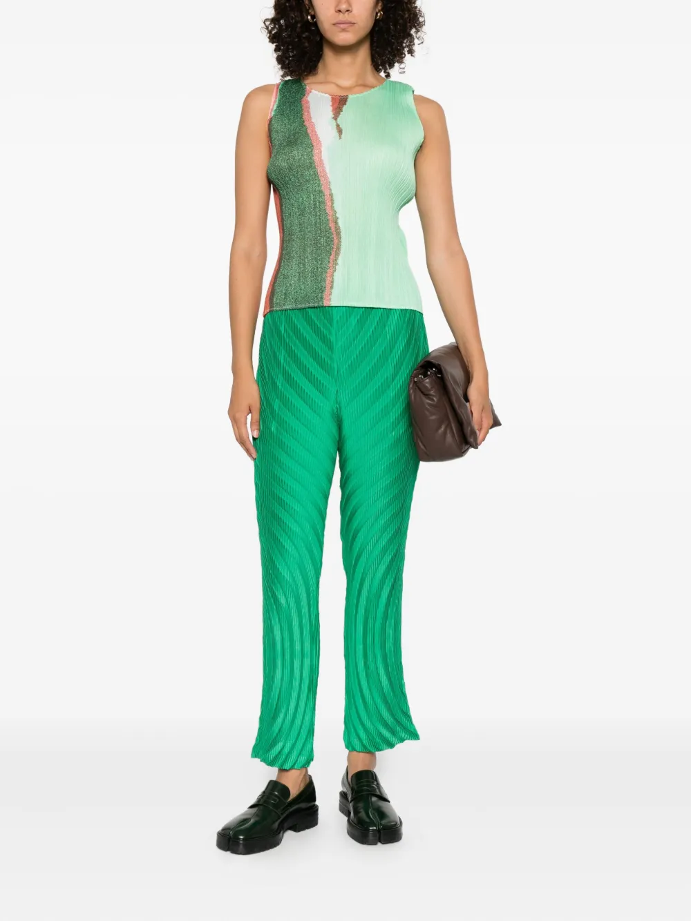 Pleats Please Issey Miyake Cropped top Groen