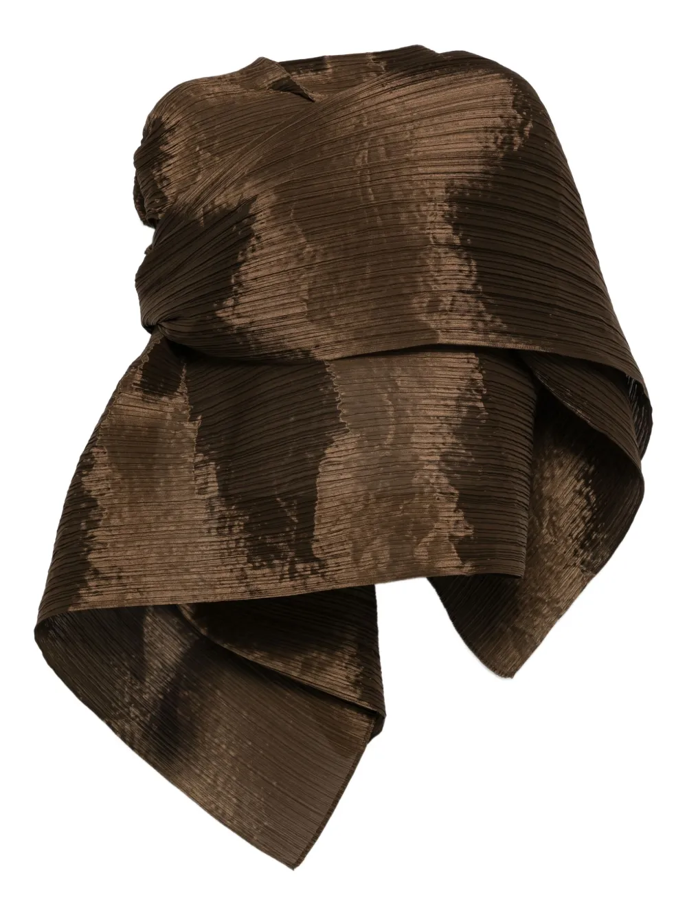 Pleats Please Issey Miyake Poncho met plooien Bruin