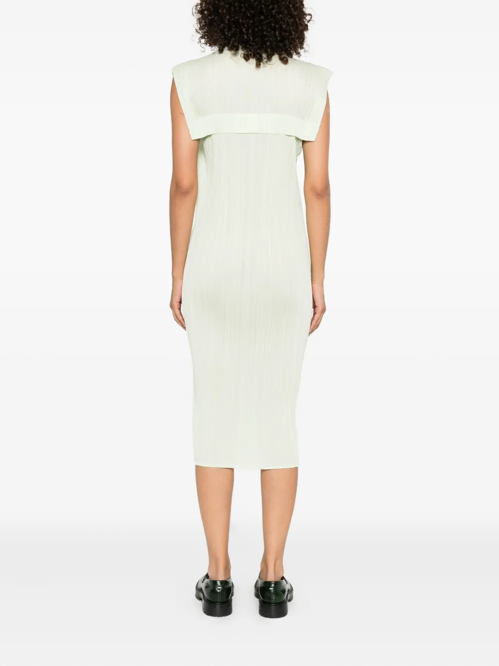 Pleats Please Issey Miyake Jurk met mesh Zwart