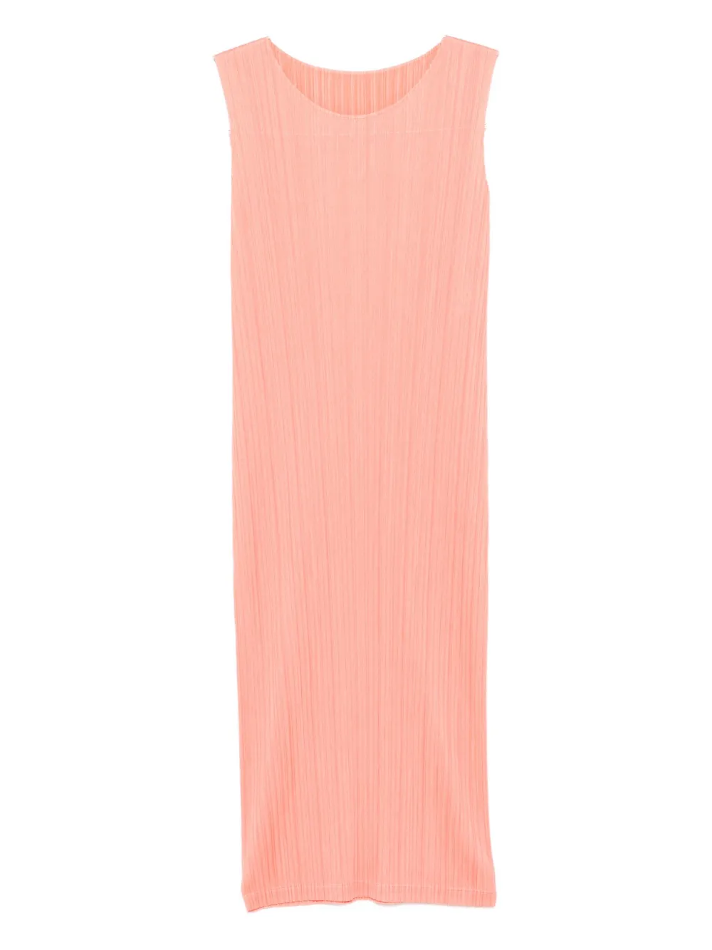 Pleats Please Issey Miyake pleated midi dress - オレンジ Pleats Please Issey Miyake pleated midi dress - オレンジ