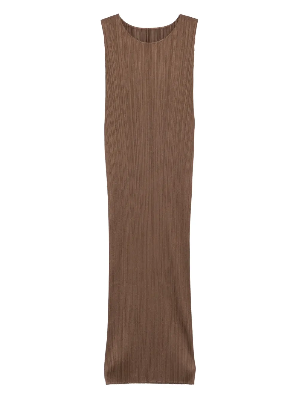 Pleats Please Issey Miyake pleated midi dress - ブラウン Pleats Please Issey Miyake pleated midi dress - ブラウン