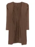 Pleats Please Issey Miyake pleated open-front coat - Brown