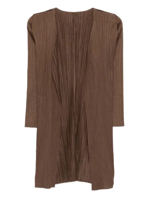 Pleats Please Issey Miyake pleated open-front coat