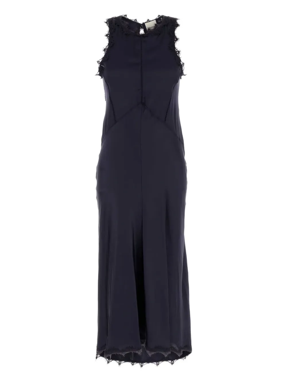 ISABEL MARANT lace-trimmed satin maxi party dress Zwart