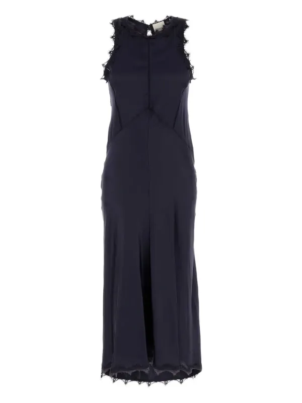 Isabel Marant Jadelia Satin Maxi Dress in Black