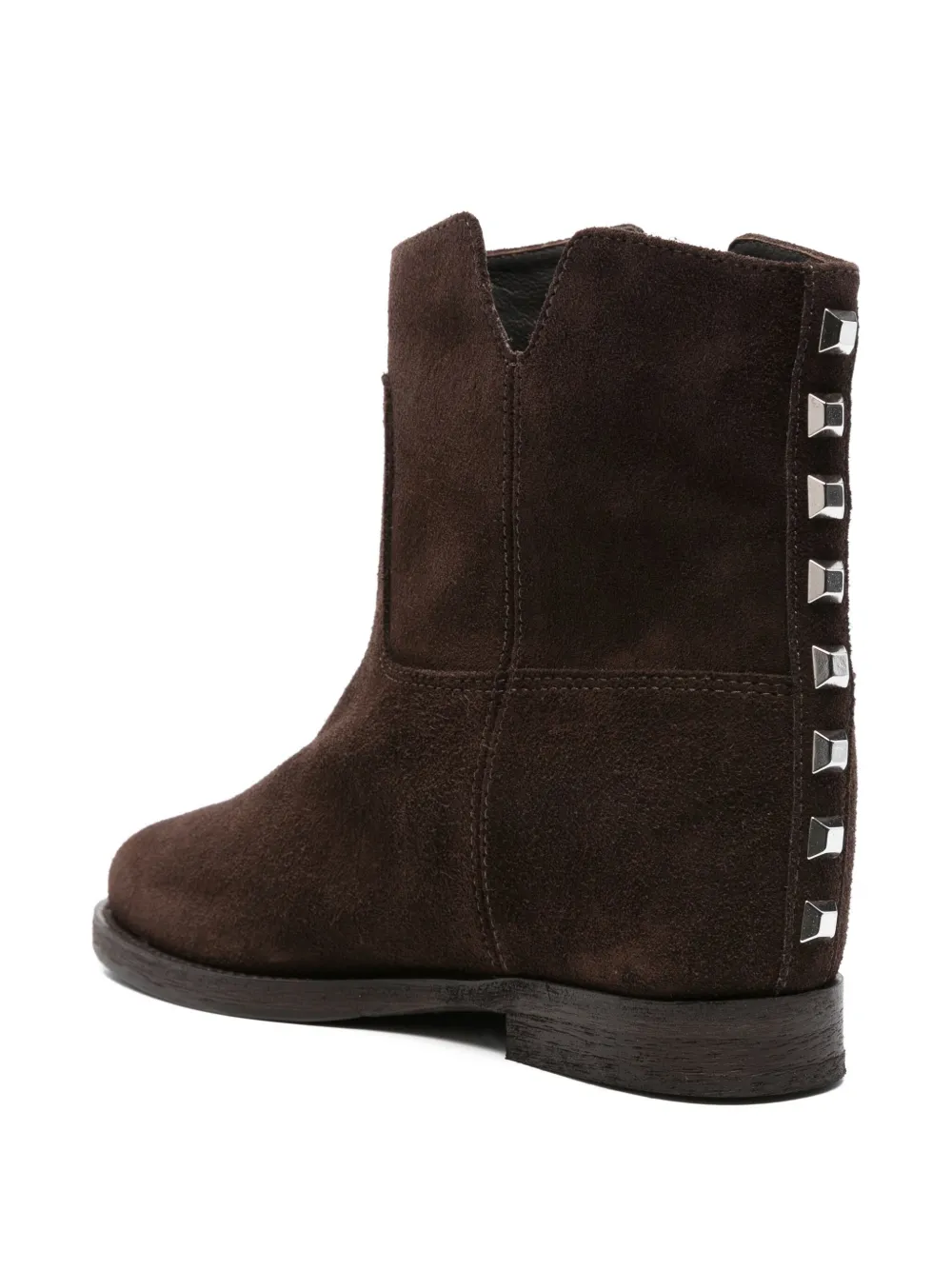 Via Roma 15 studded suede boots Brown