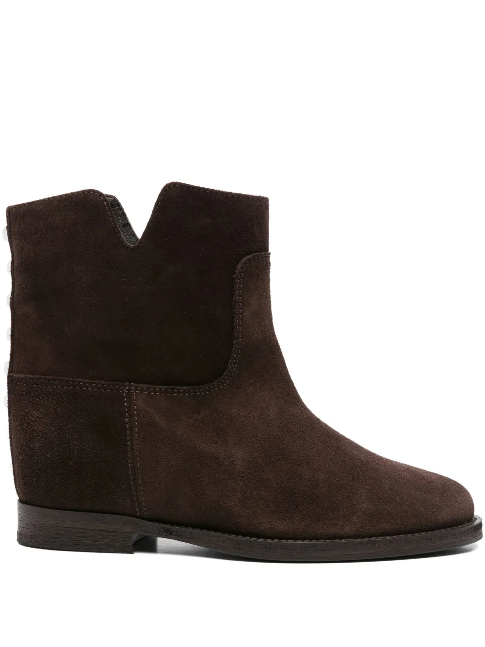 Via Roma 15 studded suede boots Brown