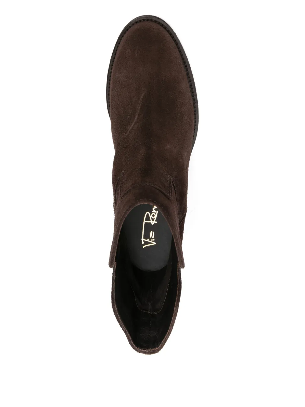 Via Roma 15 studded suede boots Brown
