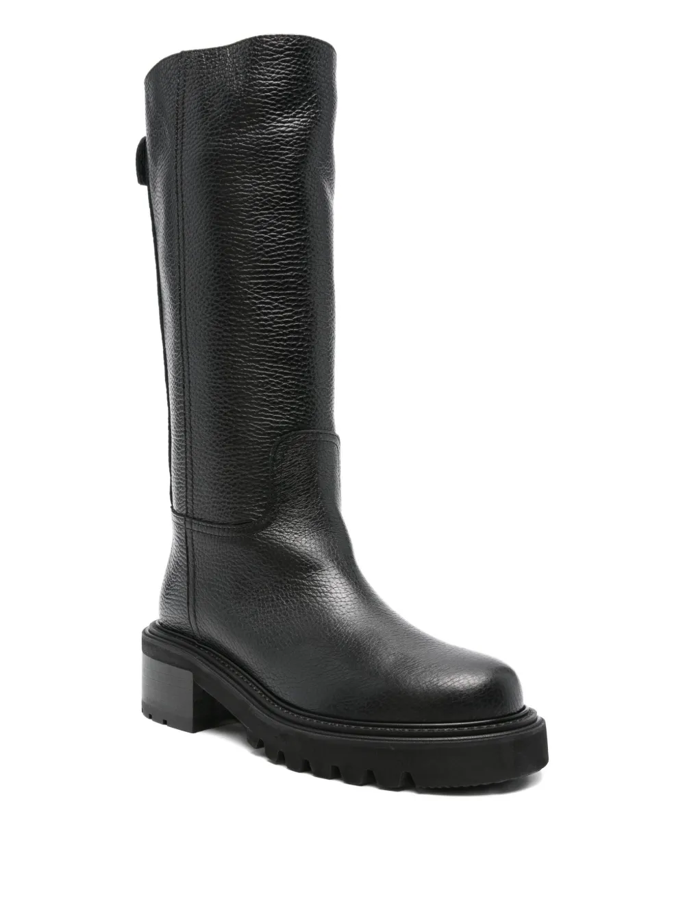 Via Roma 15 leather zip-detail boots Black