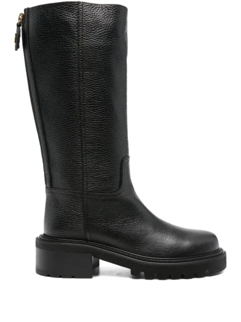 Via Roma 15 leather zip-detail boots