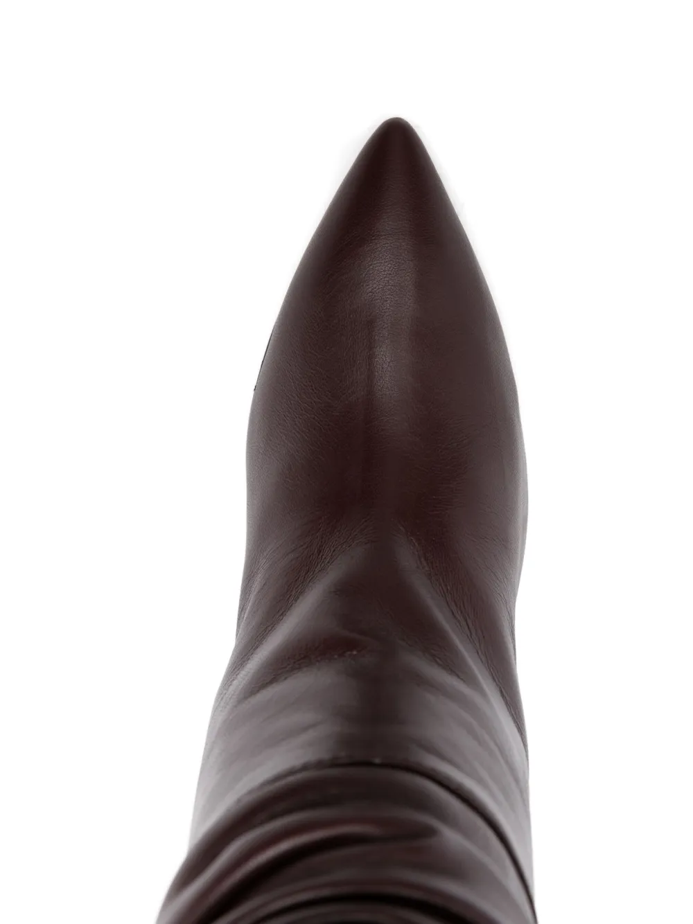 Via Roma 15 80mm calf leather pointed-toe boots Red