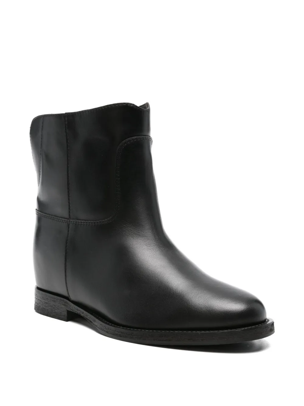Via Roma 15 gold-detail leather boots Black