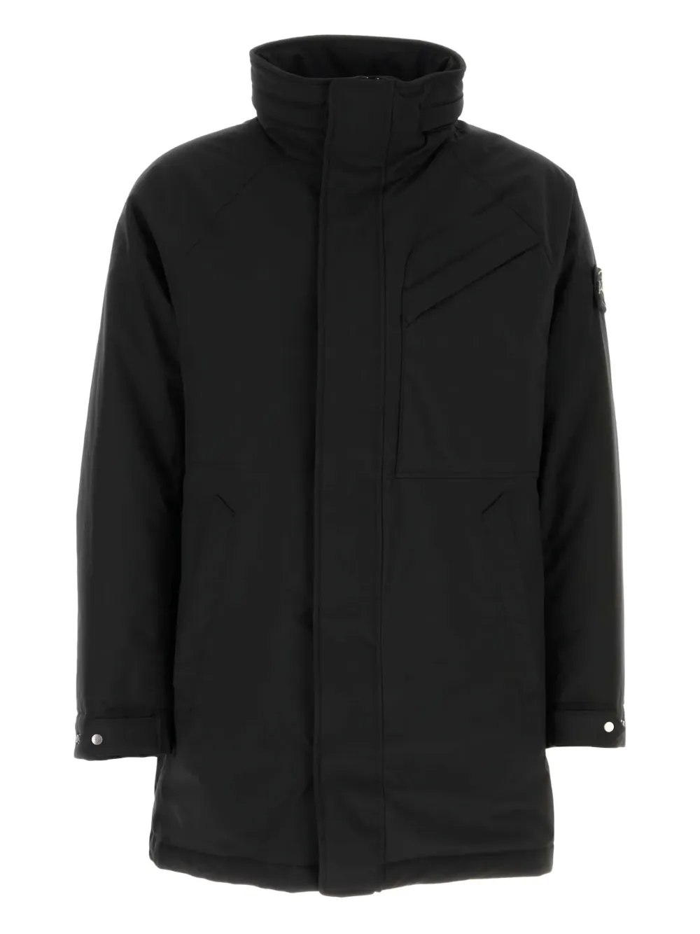 Stone Island Gewatteerde jas met capuchon Zwart