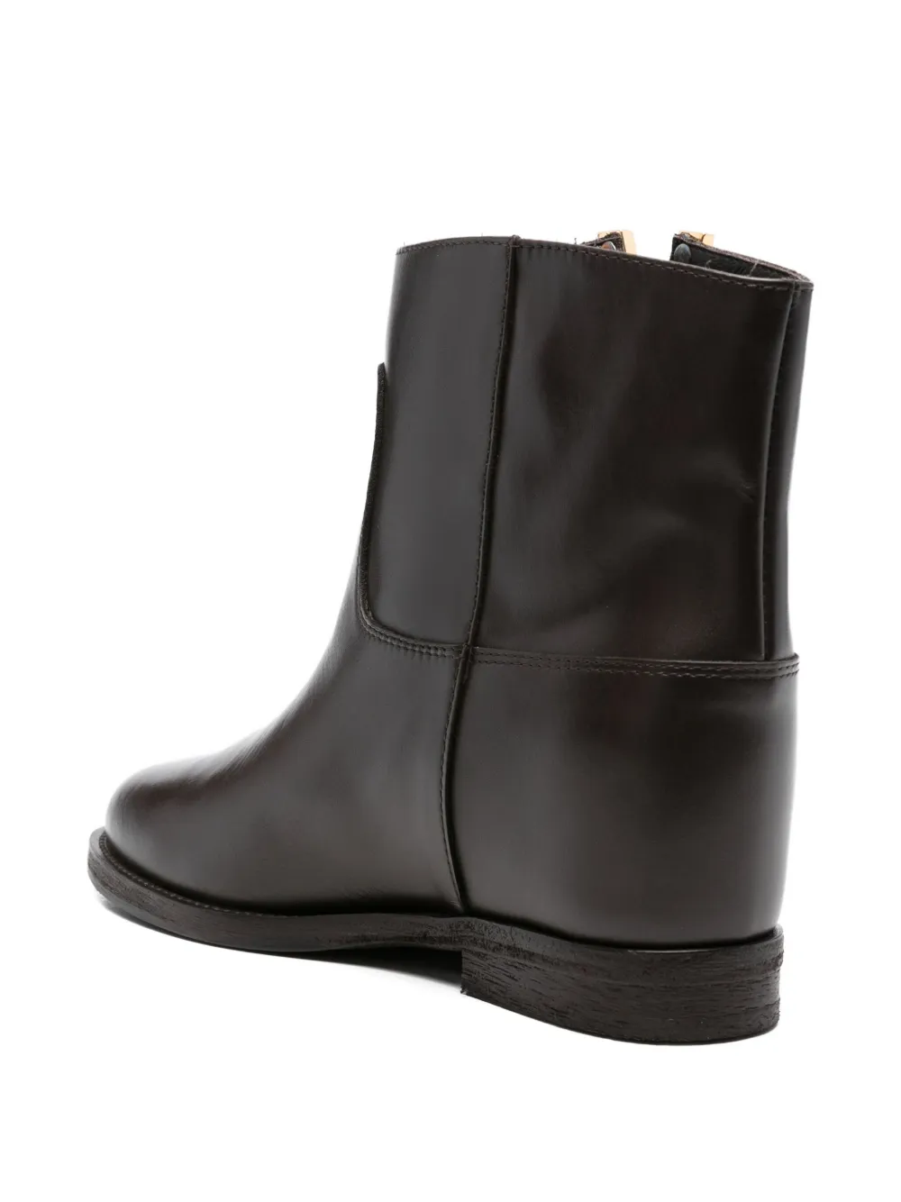 Via Roma 15 v-detail leather boots Brown