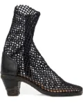 VERDURA SHOES Bitta netted heeled boots - Blue