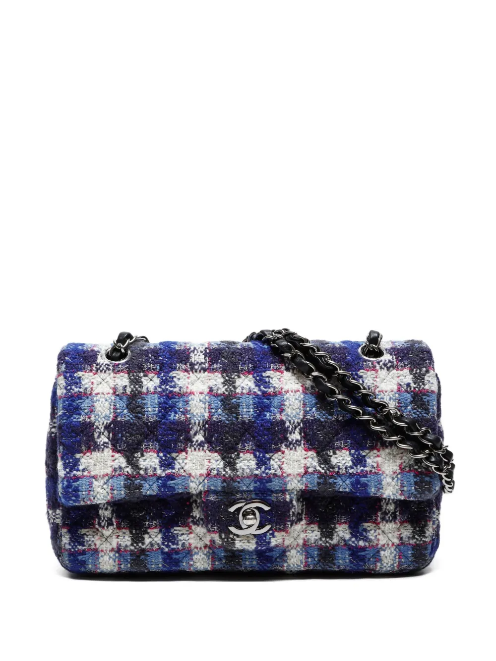 CHANEL Pre-Owned 2018-2019 Tweed Flap shoulder bag - ブラック CHANEL Pre-Owned 2018-2019 Tweed Flap shoulder bag - ブラック