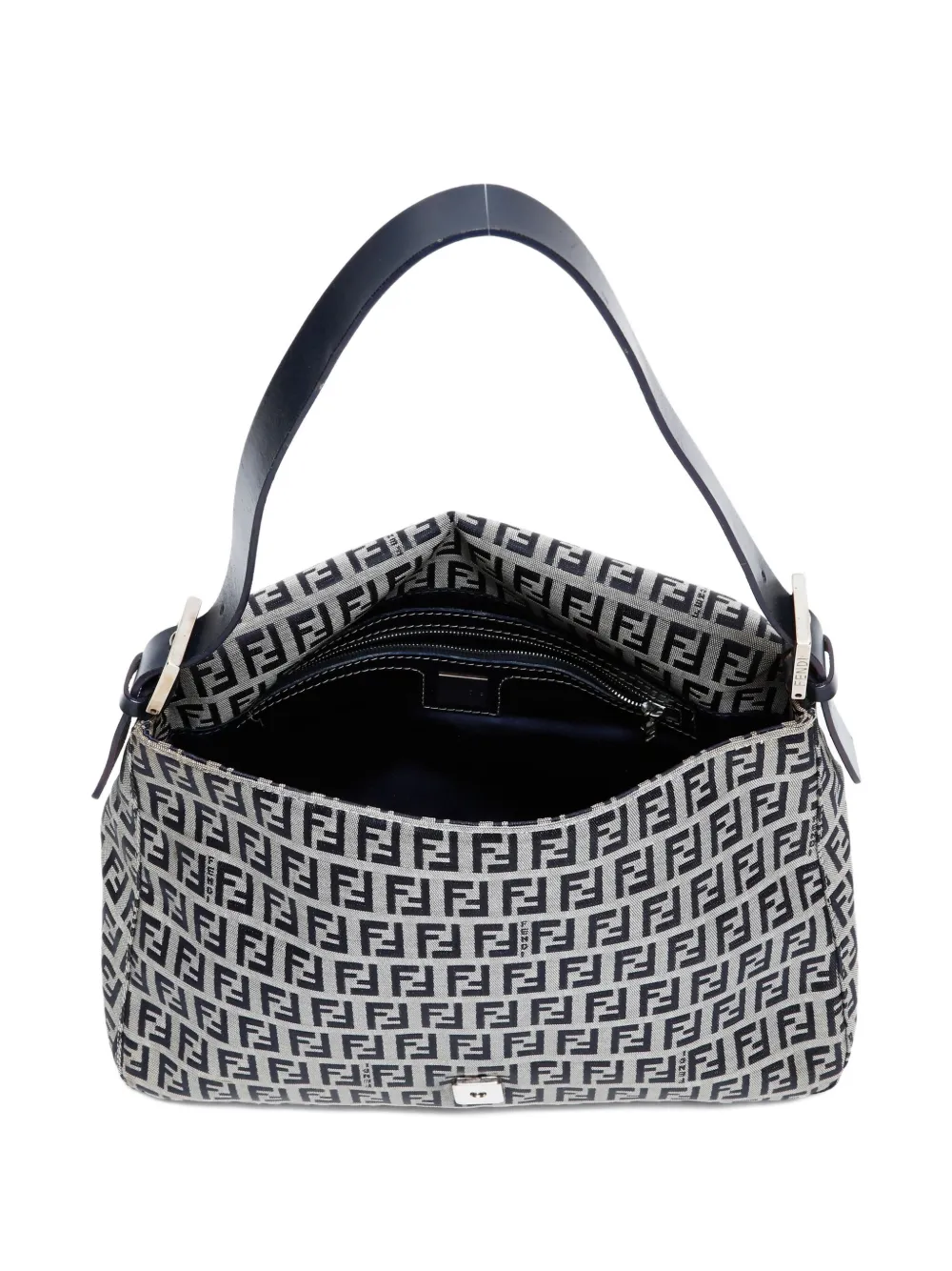 Pre-owned Fendi 2010-2020 Zucchino Mamma Baguette Handbag In Blue