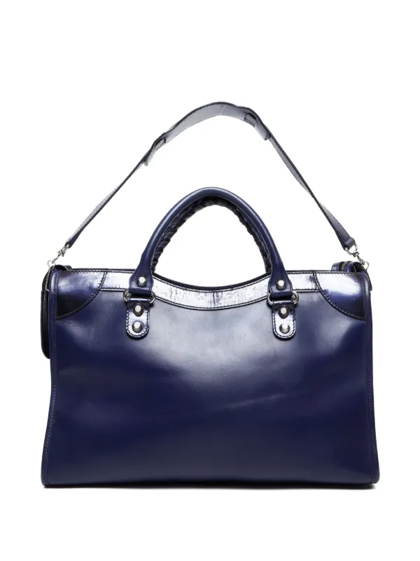BALENCIAGA 2wayボストンバッグ ネイビー Balenciaga Pre-Owned 2010-2020 Large City 2way Handbag | Purple