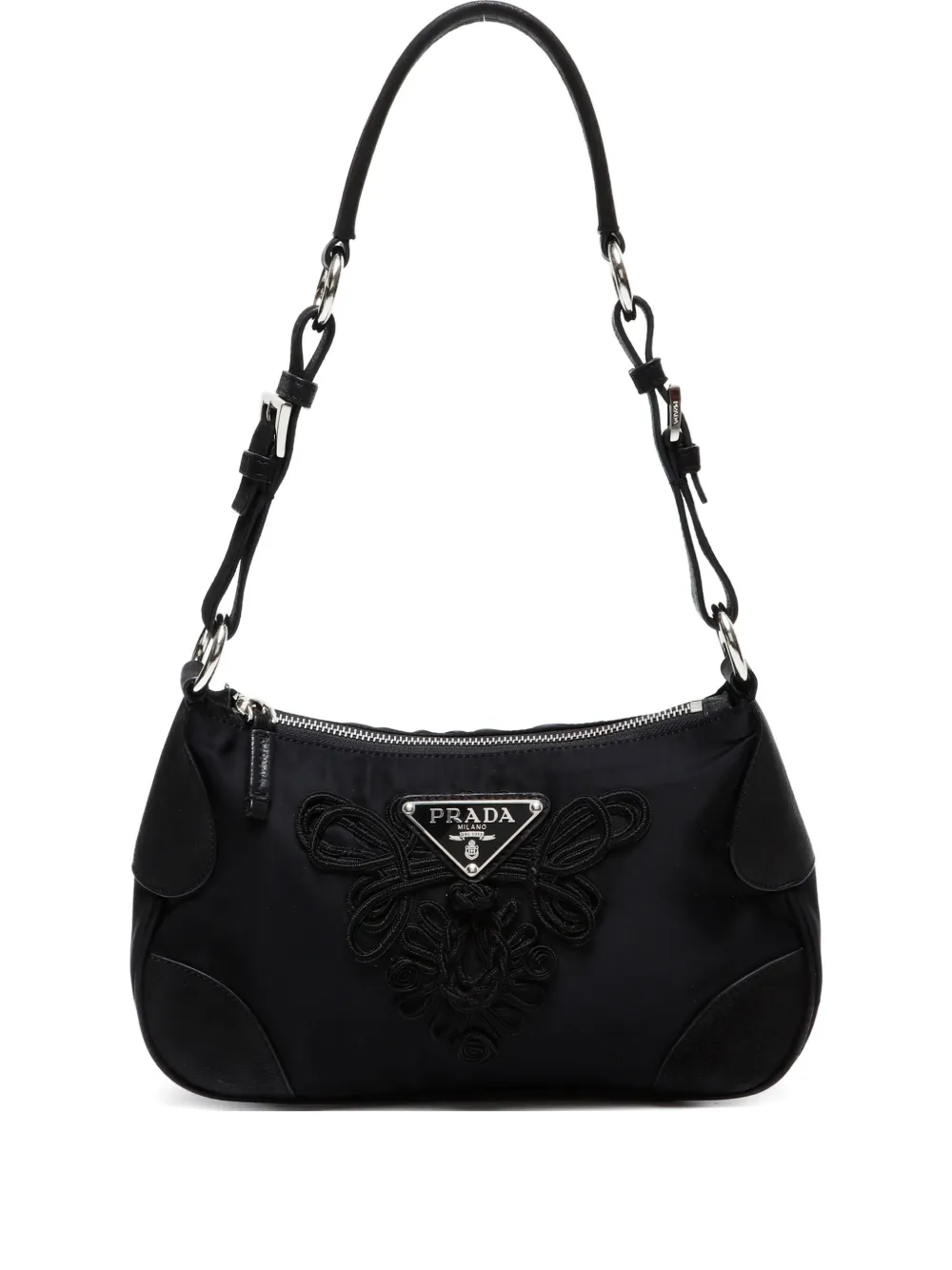 Prada Pre-Owned 2000s-2020s triangle-logo shoulder bag | Black | Image 1