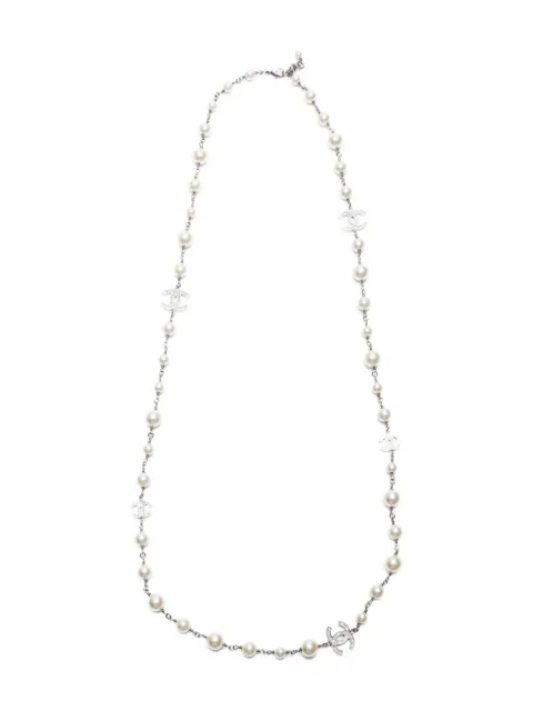 CHANEL Pre-Owned 2013 CC Mark Pearl long necklace