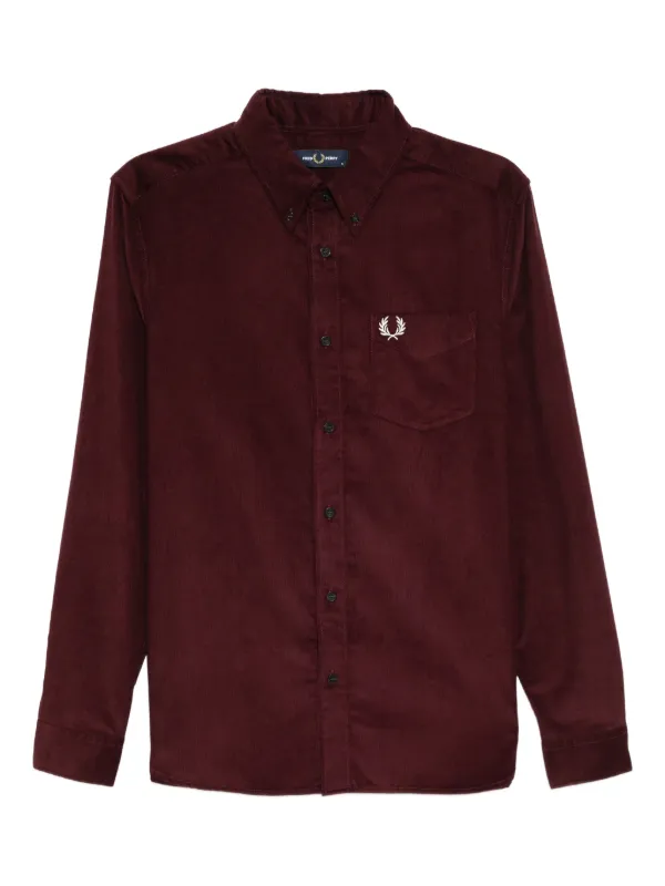 Fred Perry Logo-embroidered Shirt - Red Fred Perry Logo-embroidered Shirt - Red