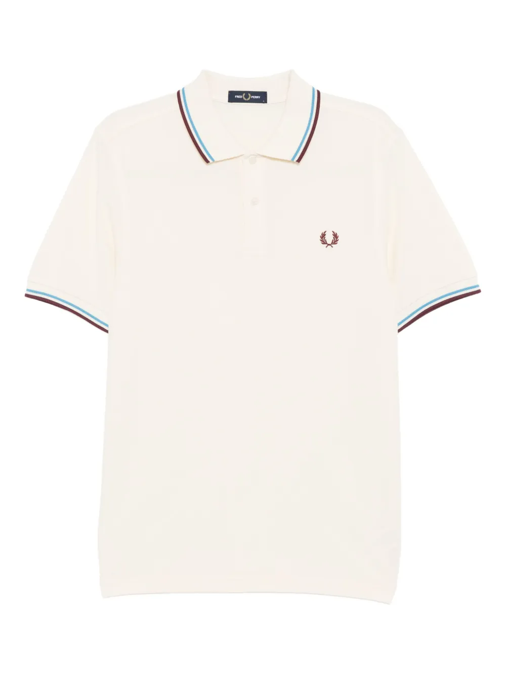 Fred Perry logo-embroidered polo shirt | Neutrals | Image 1