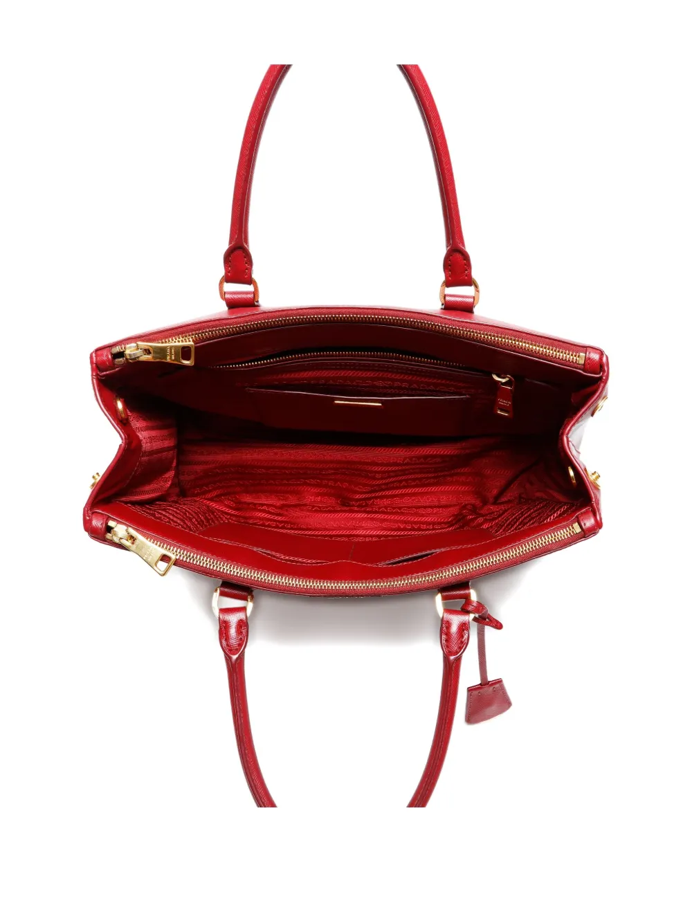 Pre-owned Prada 2015-2020 Galleria 2way Handbag In Red