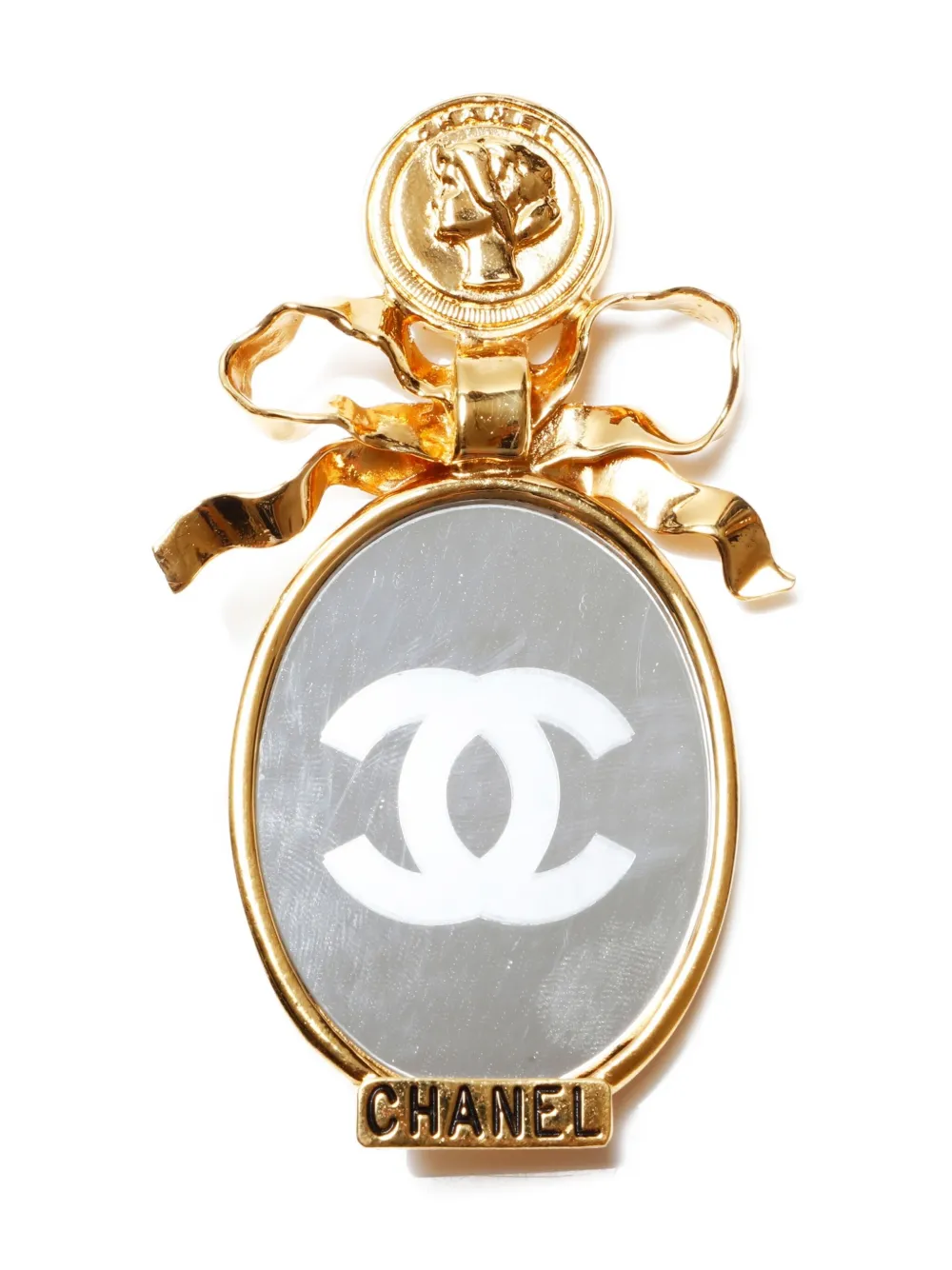 CHANEL Pre-Owned 1980-2000s ココマーク ミラー - ゴールドトーン CHANEL Pre-Owned 1980-2000s ココマーク ミラー - ゴールドトーン